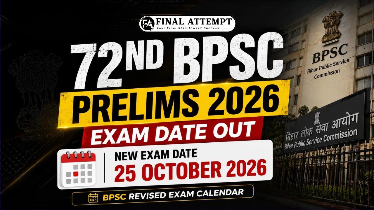 72nd BPSC Prelims 2026 Exam Date Out