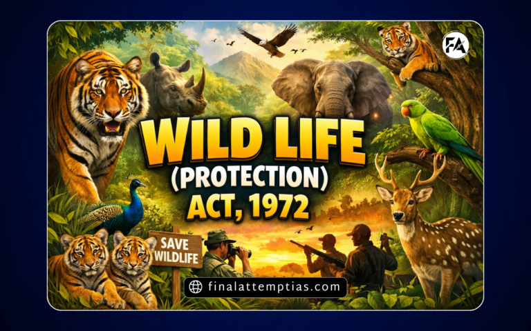 Wild Life Protection Act 1972 India wildlife conservation law with tiger elephant deer and forest theme YouTube thumbnail
